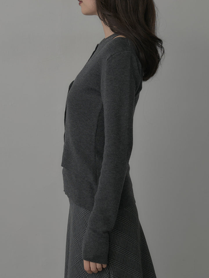 [予約]レイヤードデザインニットトップス