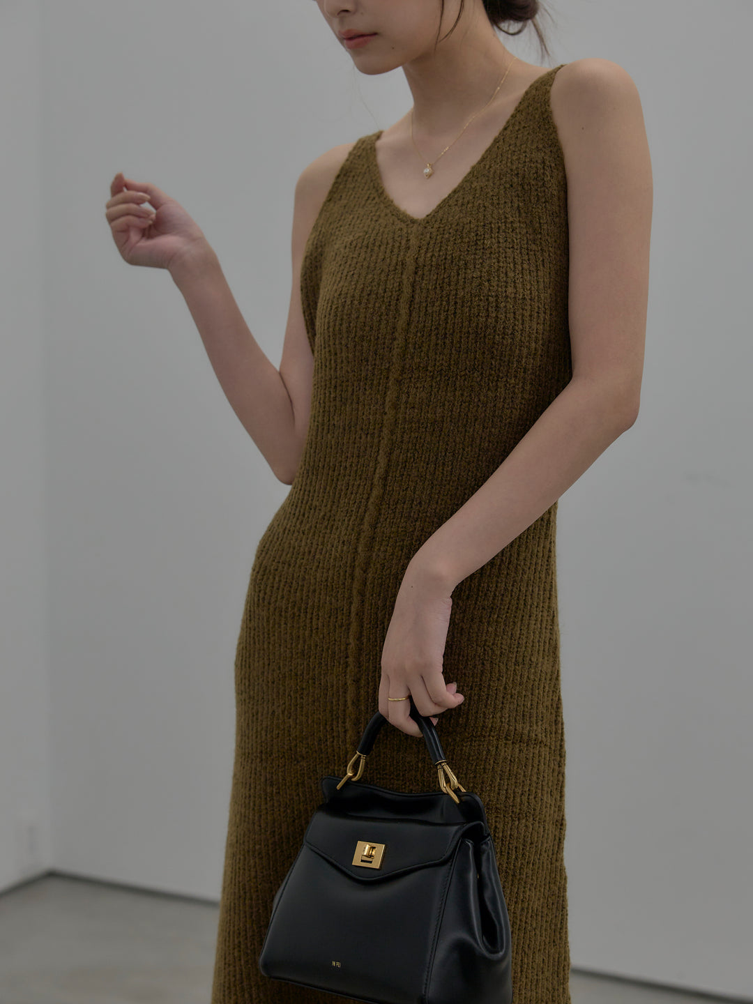 リュクスリブニットロングドレス