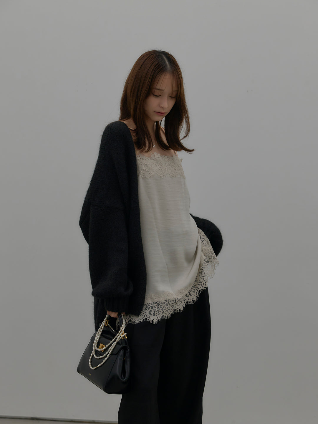 レースサテンキャミソール