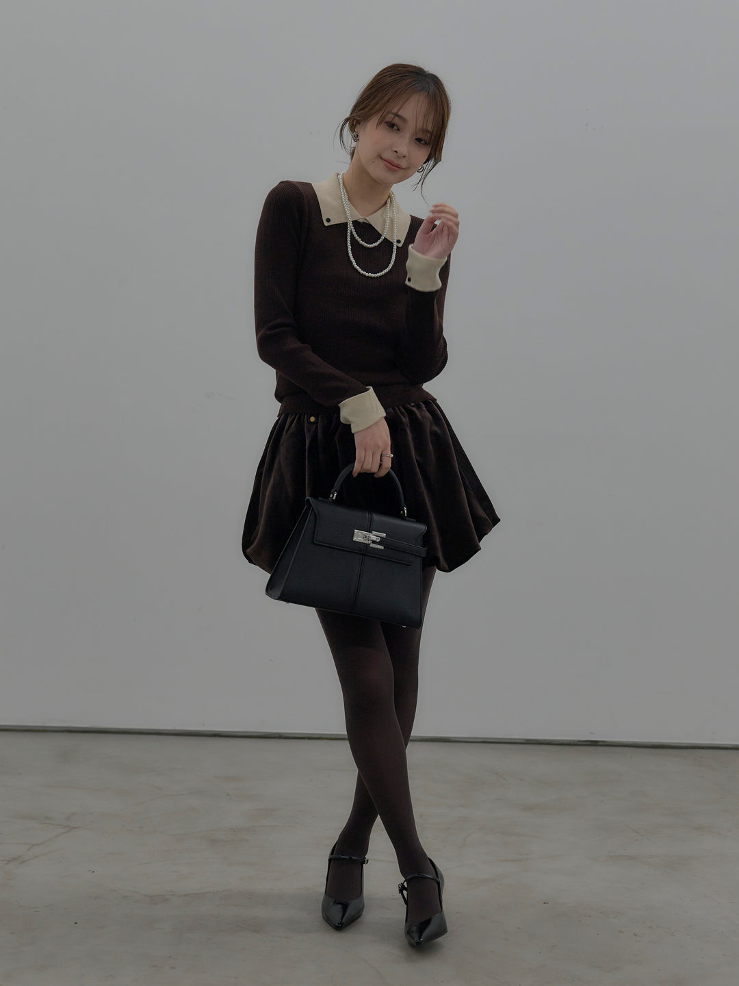 ベロアバルーンミニスカート(インパン付き)