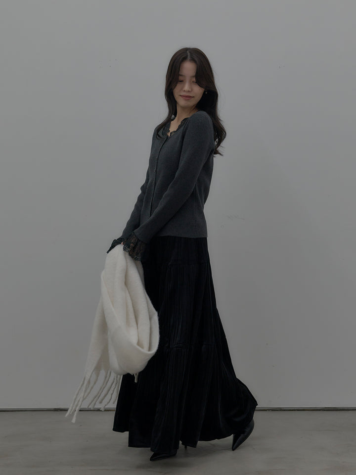 ベロアプリーツティアードスカート