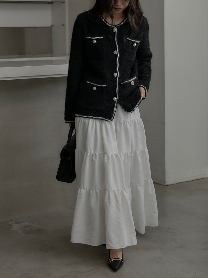 【Essential】ピーチスキンティアードスカート