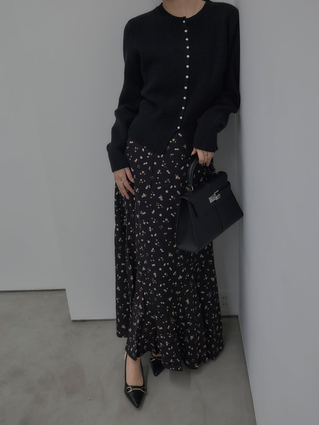 フラワーパターンマーメイドフレアスカート