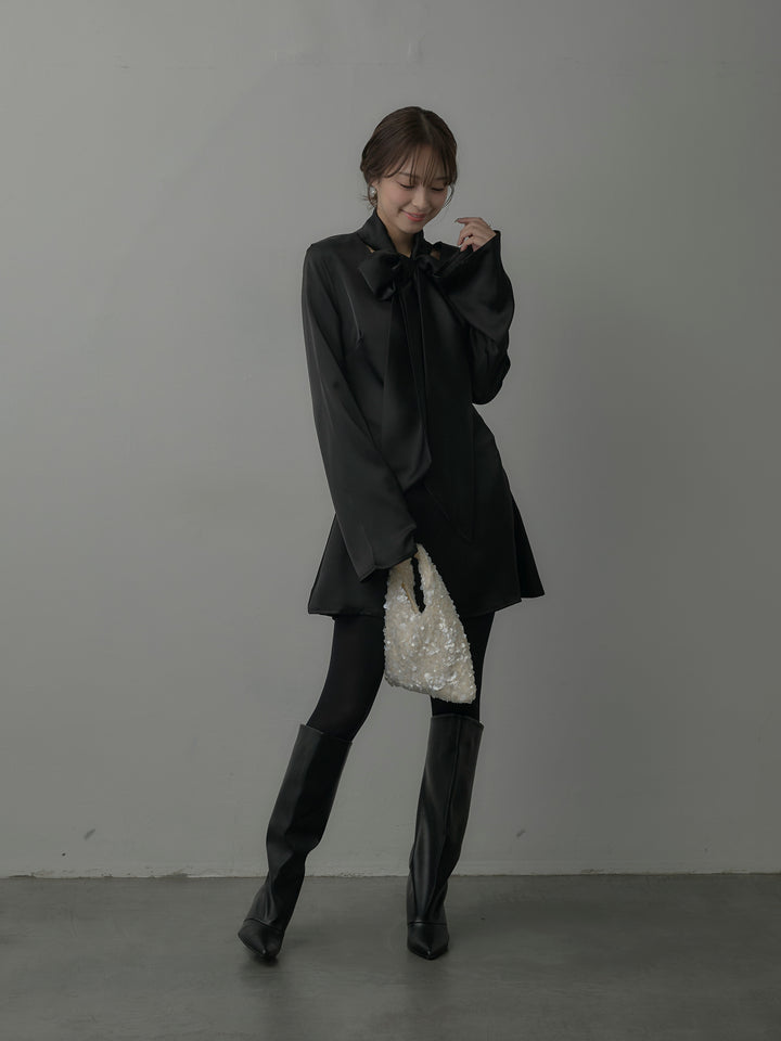 ボウタイサテンミニワンピース