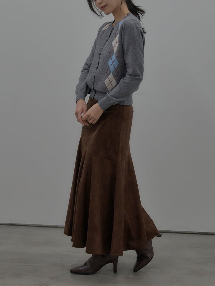 スウェードフレアスカート