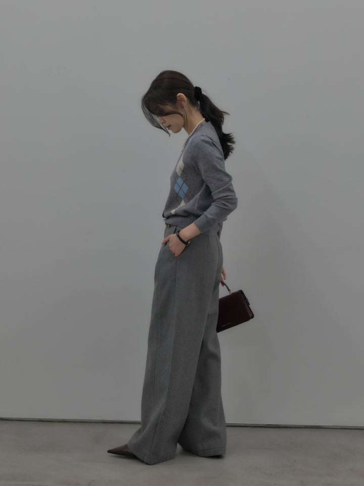 裏起毛デザインワイドパンツ