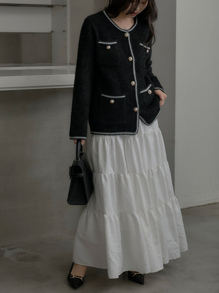 【Essential】ピーチスキンティアードスカート