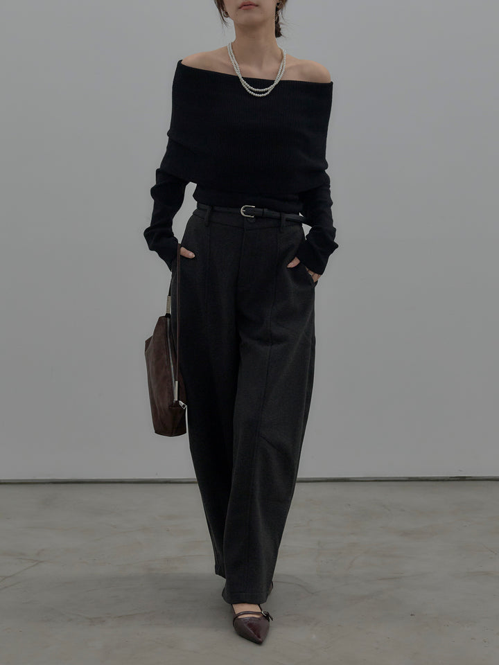 カーブデザインスウェットライクパンツ