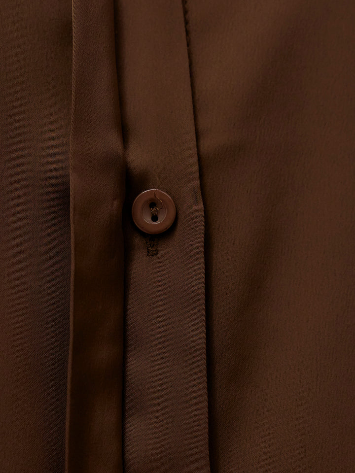 比翼仕立てサテンシャツ