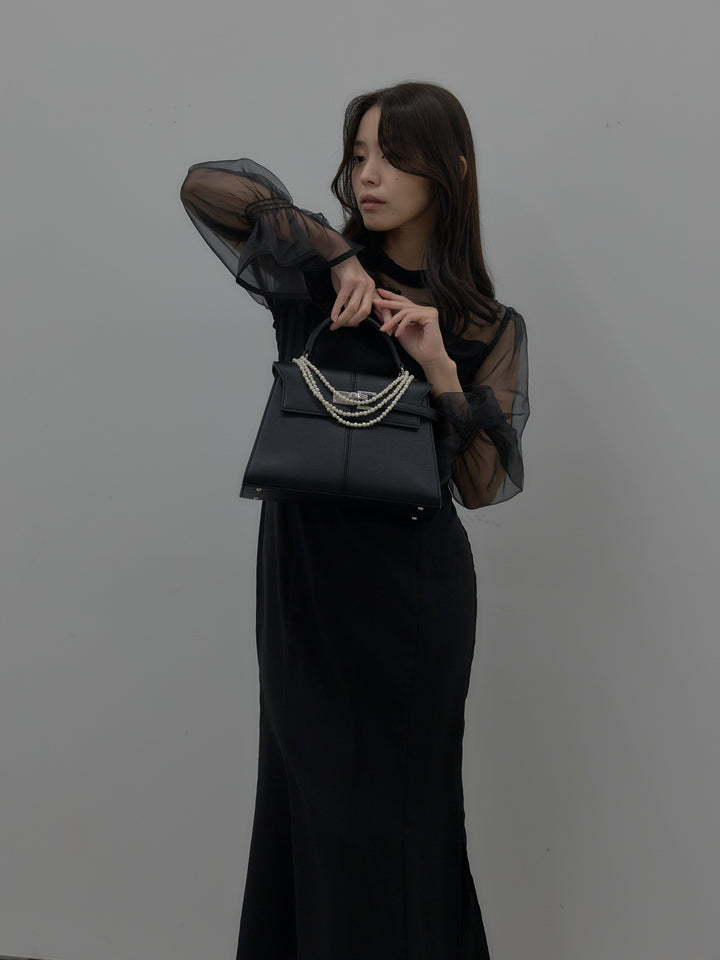 【essential】スタンドカラーマーメイドドレス