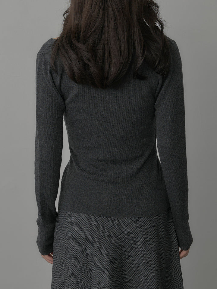 [予約]レイヤードデザインニットトップス