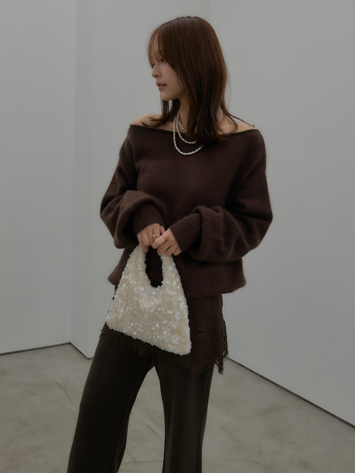 【premium touch】2wayショルダーニットプルオーバー