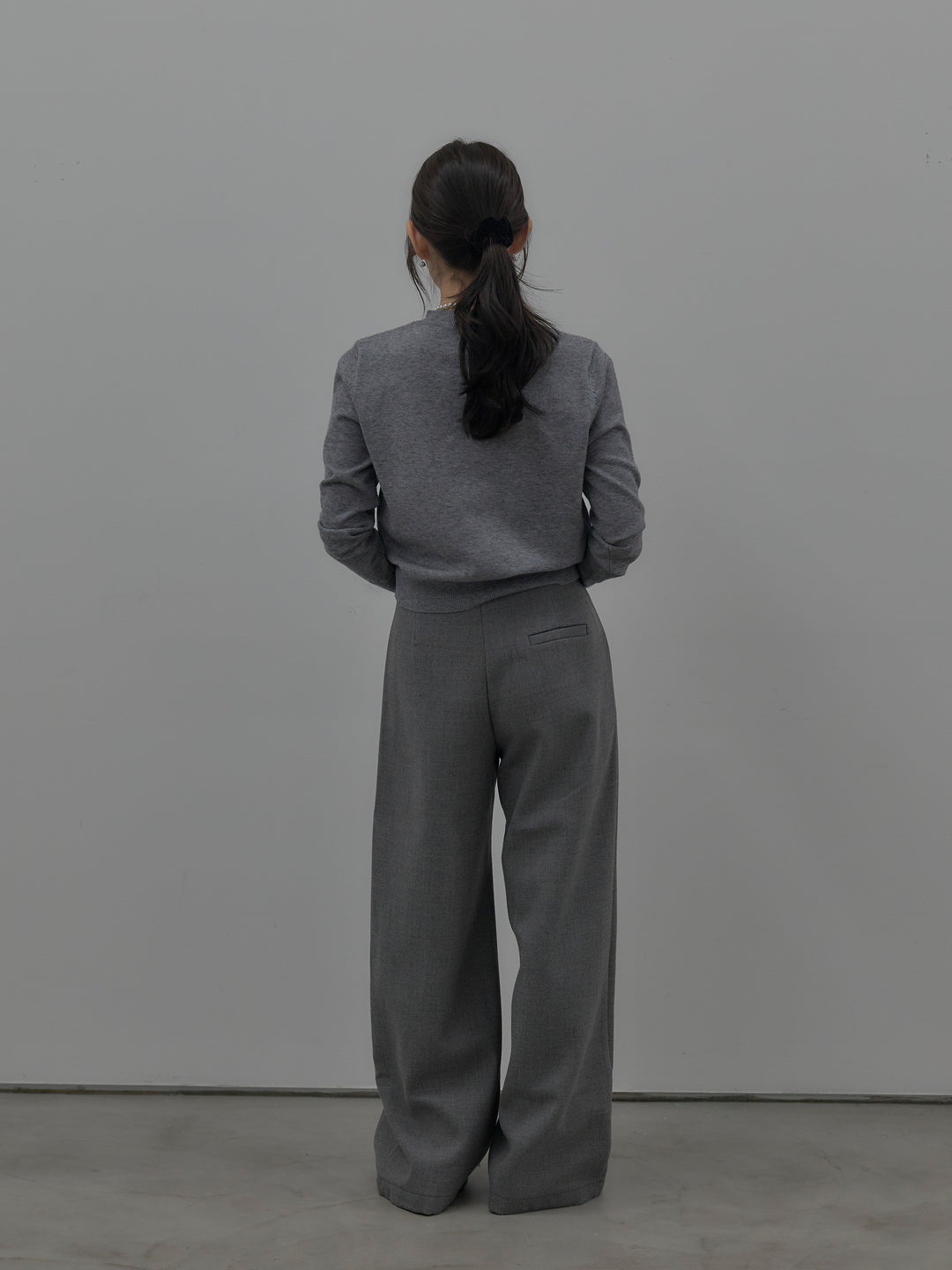 裏起毛デザインワイドパンツ