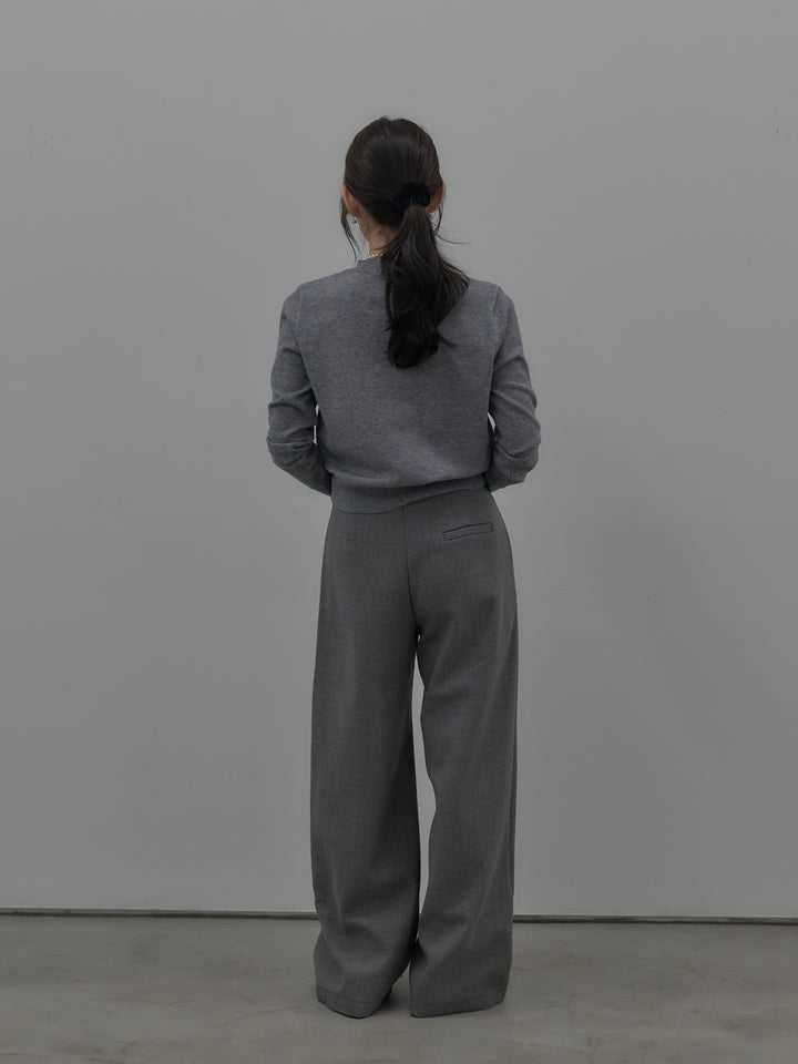 裏起毛デザインワイドパンツ