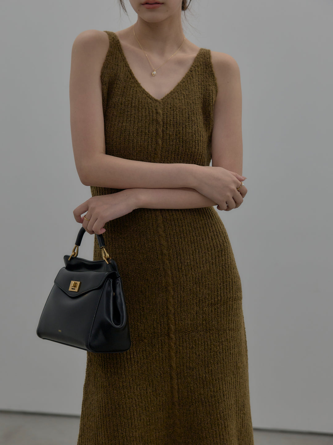 リュクスリブニットロングドレス