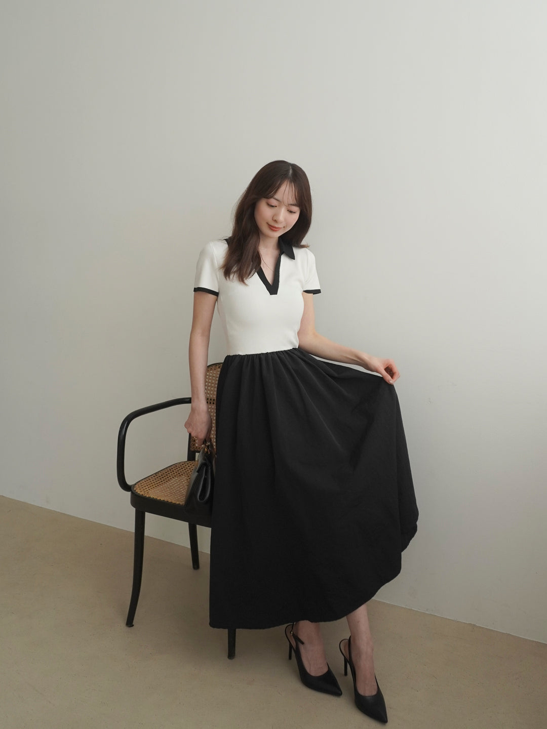 【Essential】POLO docking half sleeve one piece