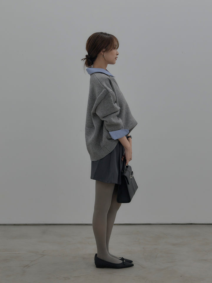 ベルト付きプリーツミニスカート