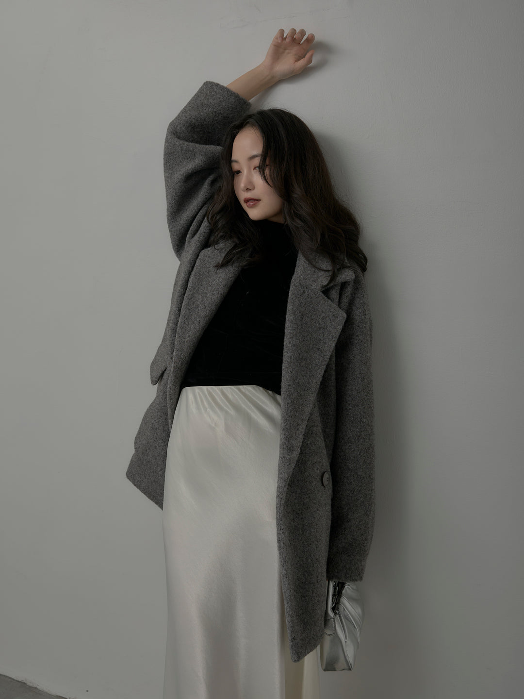 [予約]ナローAラインサテンスカート