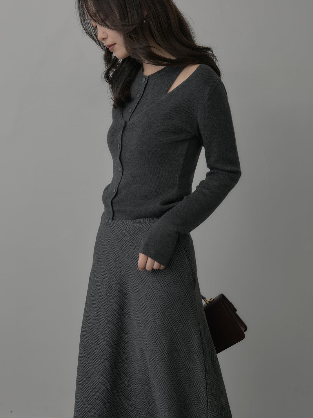 [予約]チェックフレアスカート