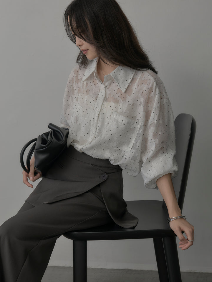 【SET】シアージャガードドットシャツ+シアージャガードドットシャツ(2set)