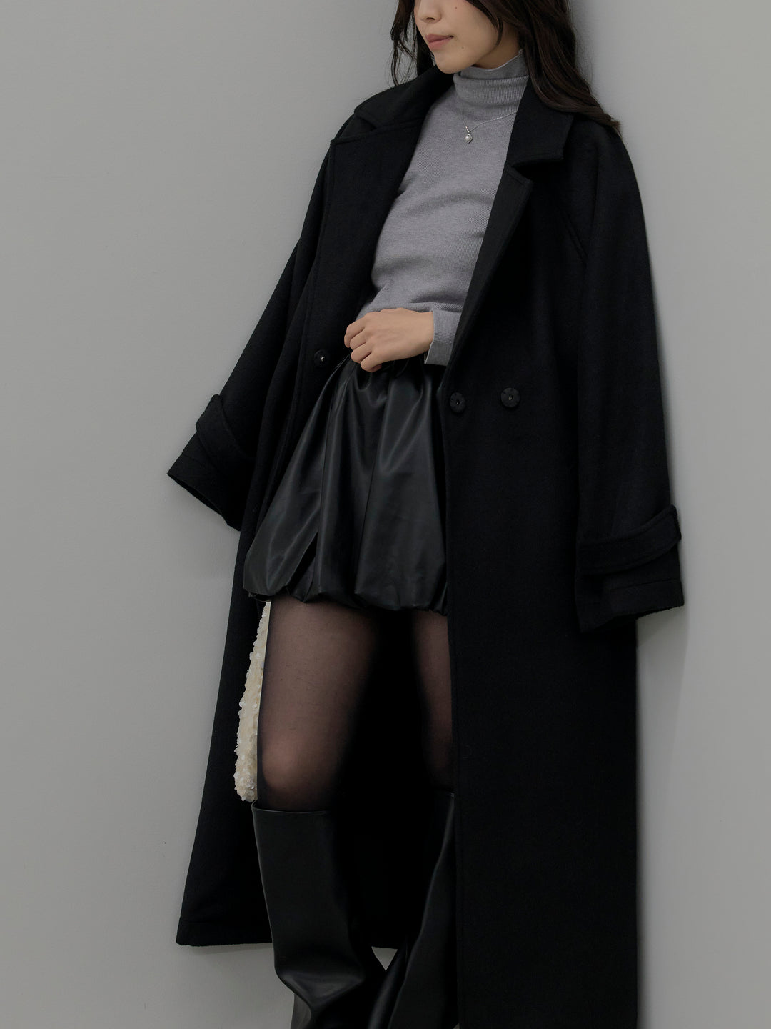 ソフトレザーバルーンミニスカート