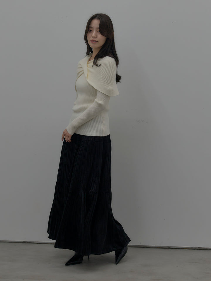 ベロアプリーツティアードスカート