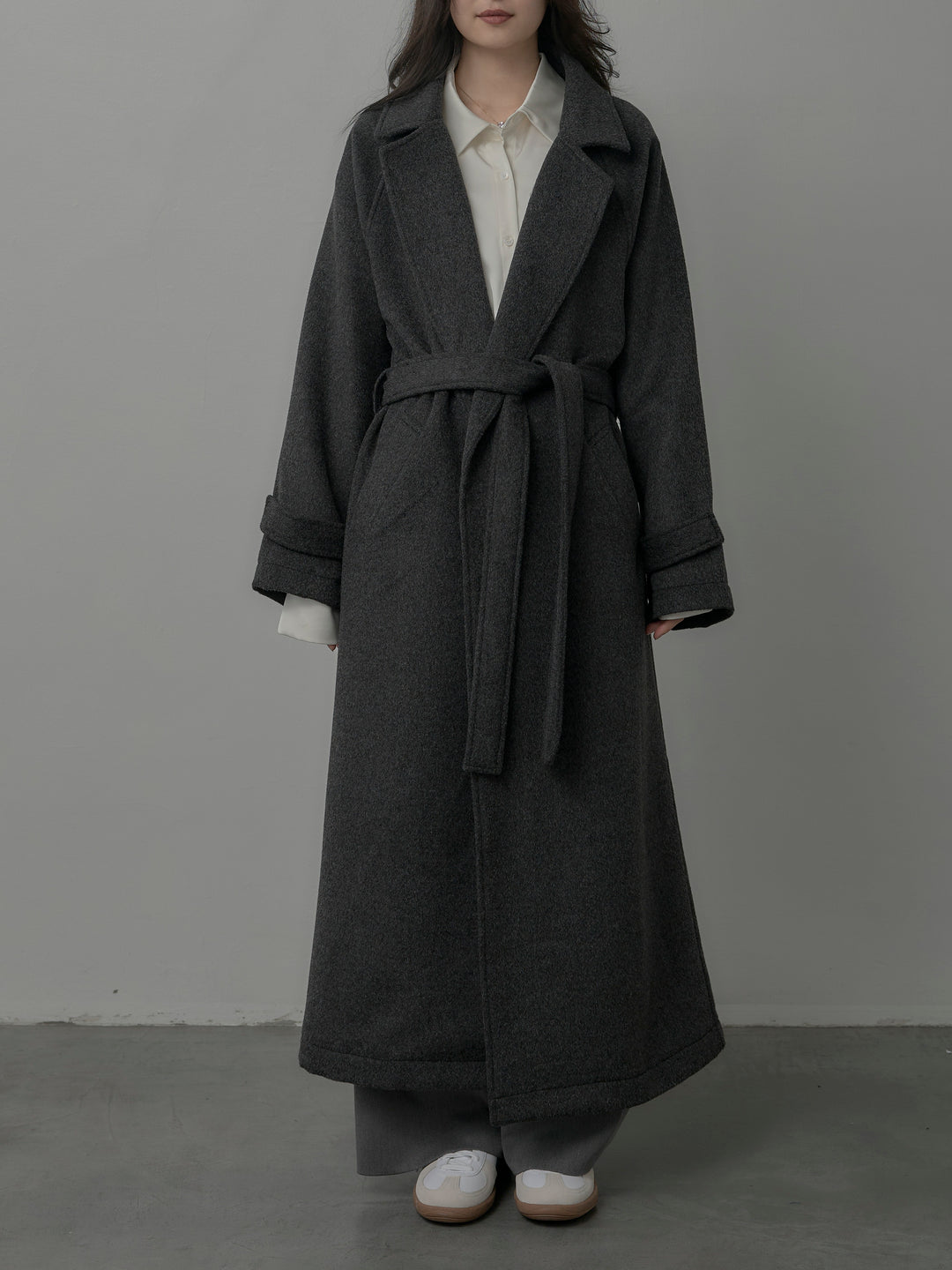 【Essential】ソフトウールリバートレンチコート