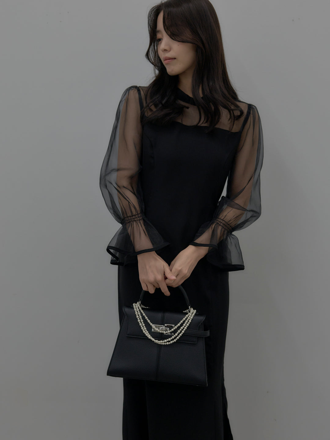 【essential】スタンドカラーマーメイドドレス