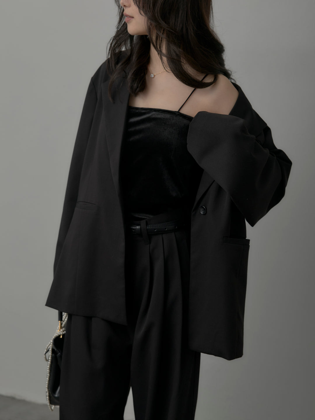 【SET】【Essential】ボックスシルエットテーラードジャケット+【Essential】３タックスラックス(2set)