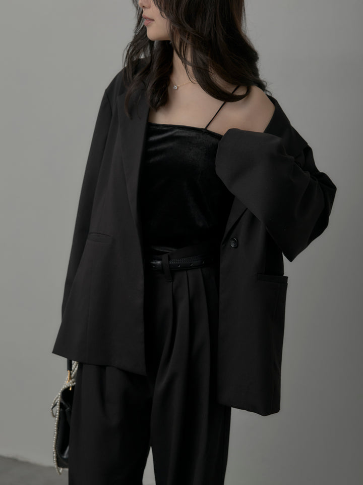 【SET】【Essential】ボックスシルエットテーラードジャケット+【Essential】３タックスラックス(2set)