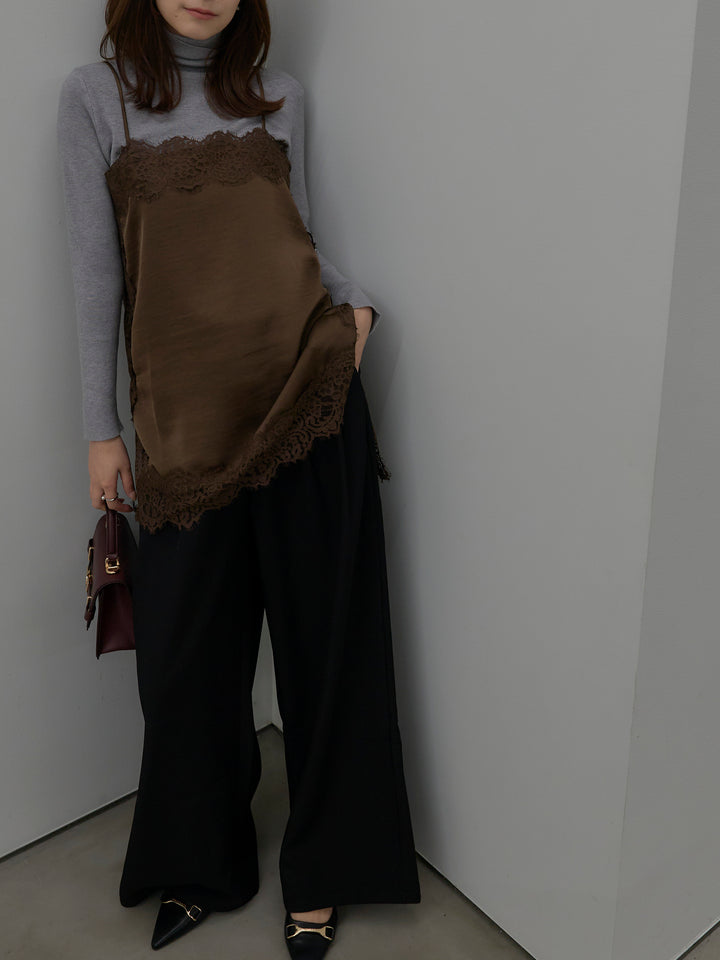 レースサテンキャミソール