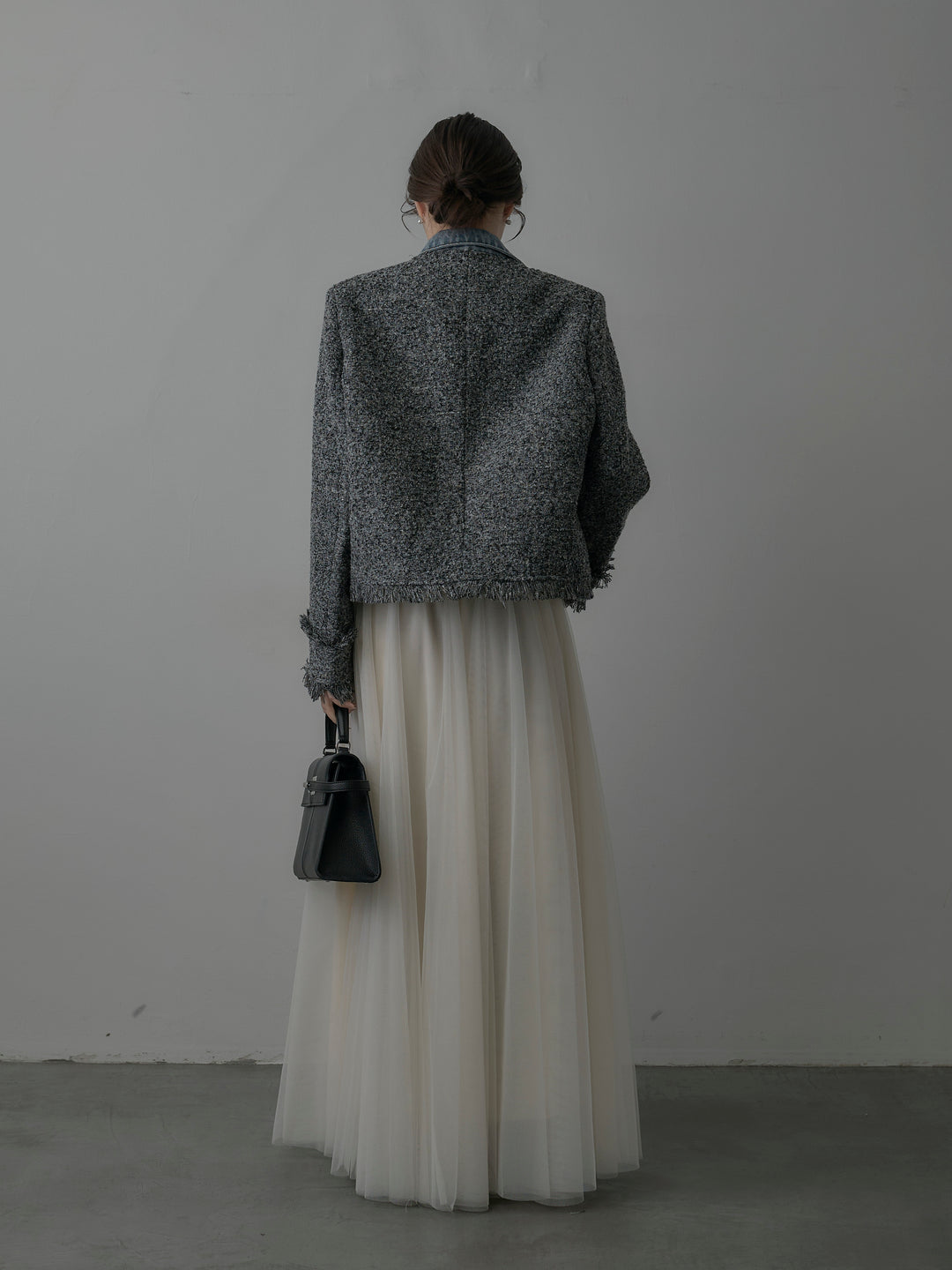 デニムドッキングオーバーサイズツイードジャケット