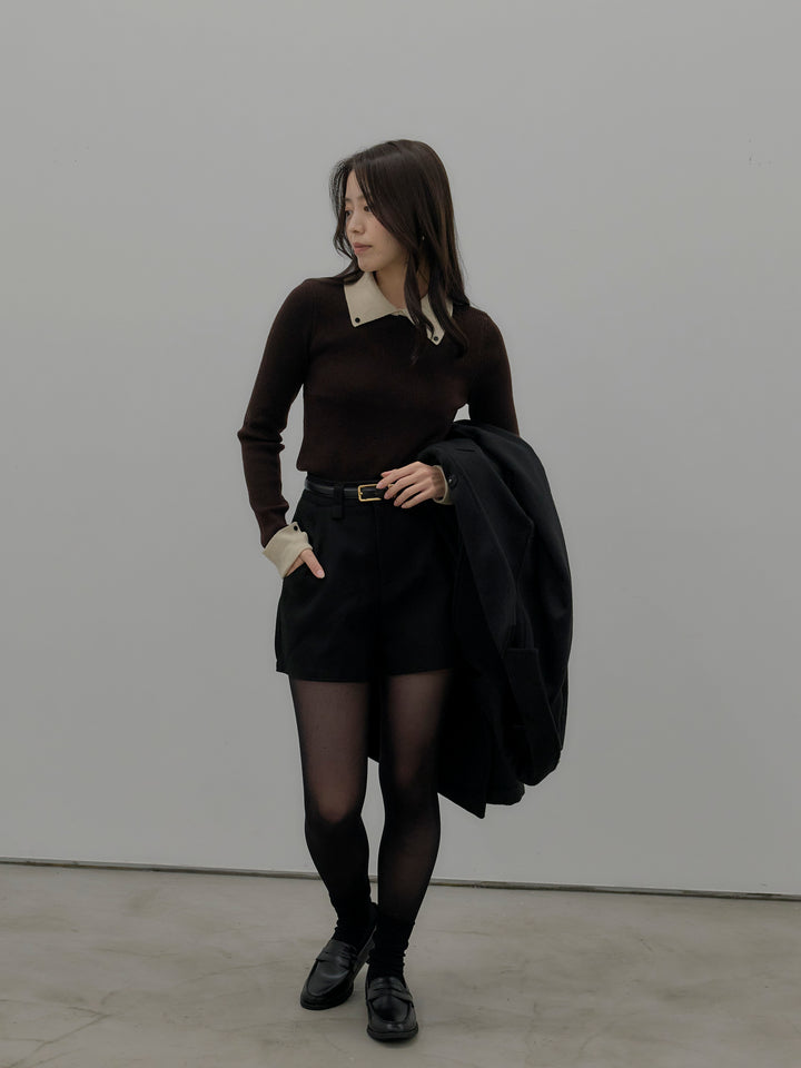 ウールタッチミニショートパンツ