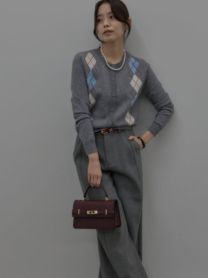 裏起毛デザインワイドパンツ