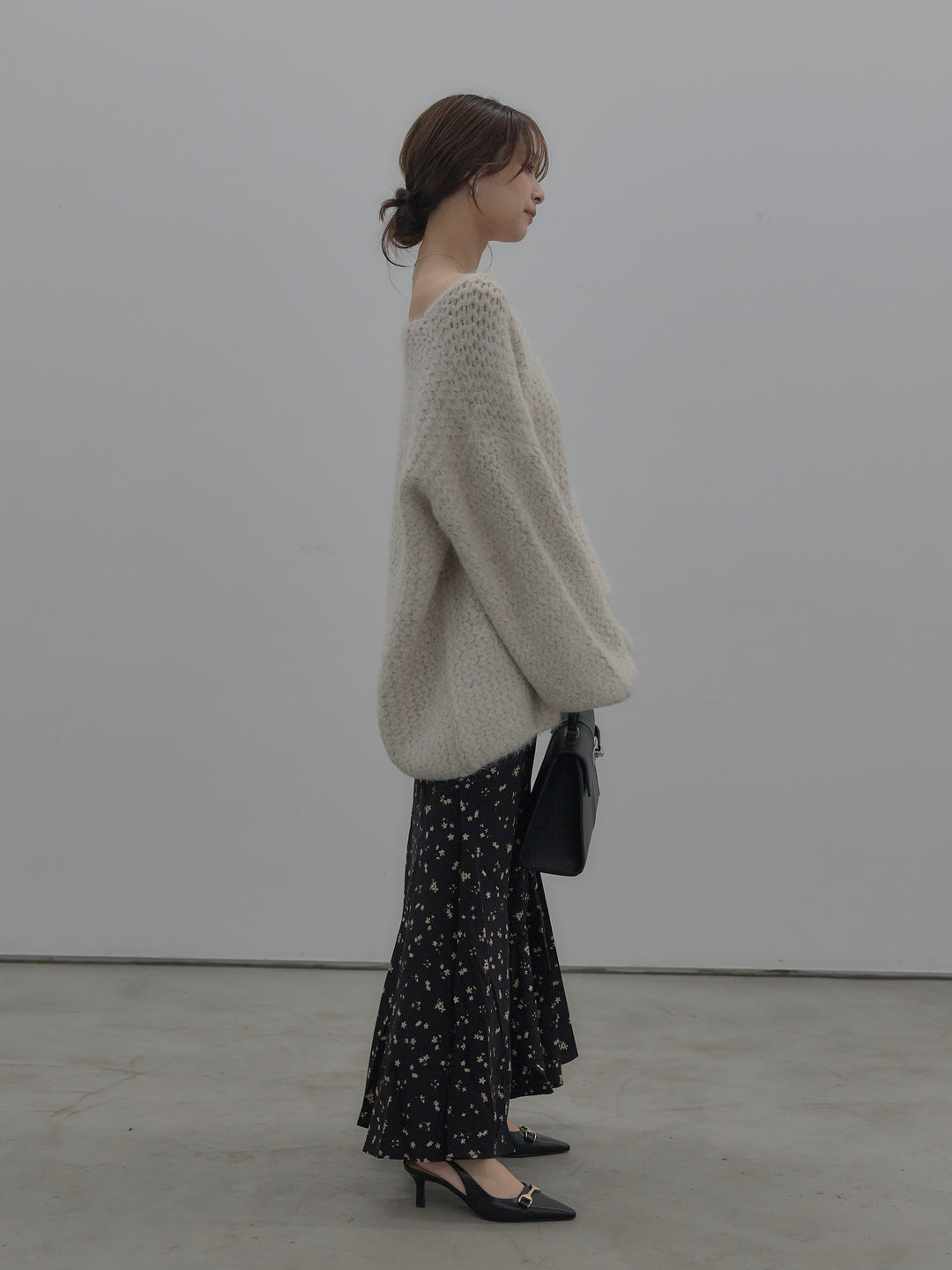 フラワーパターンマーメイドフレアスカート