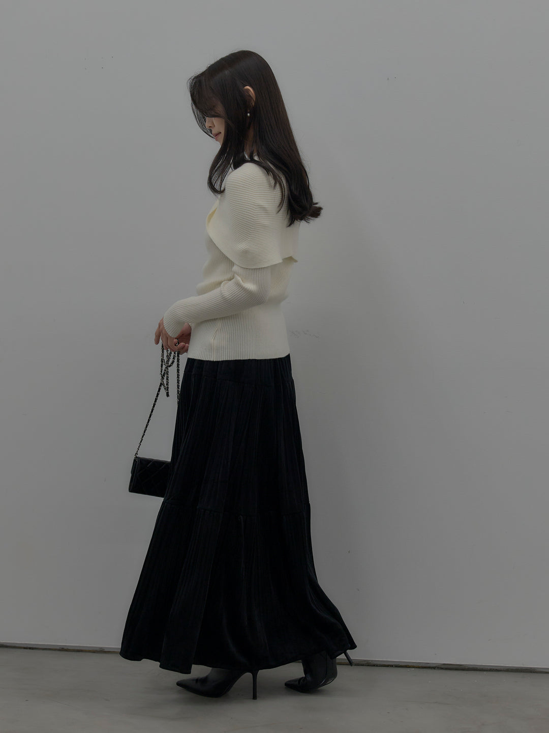 ベロアプリーツティアードスカート