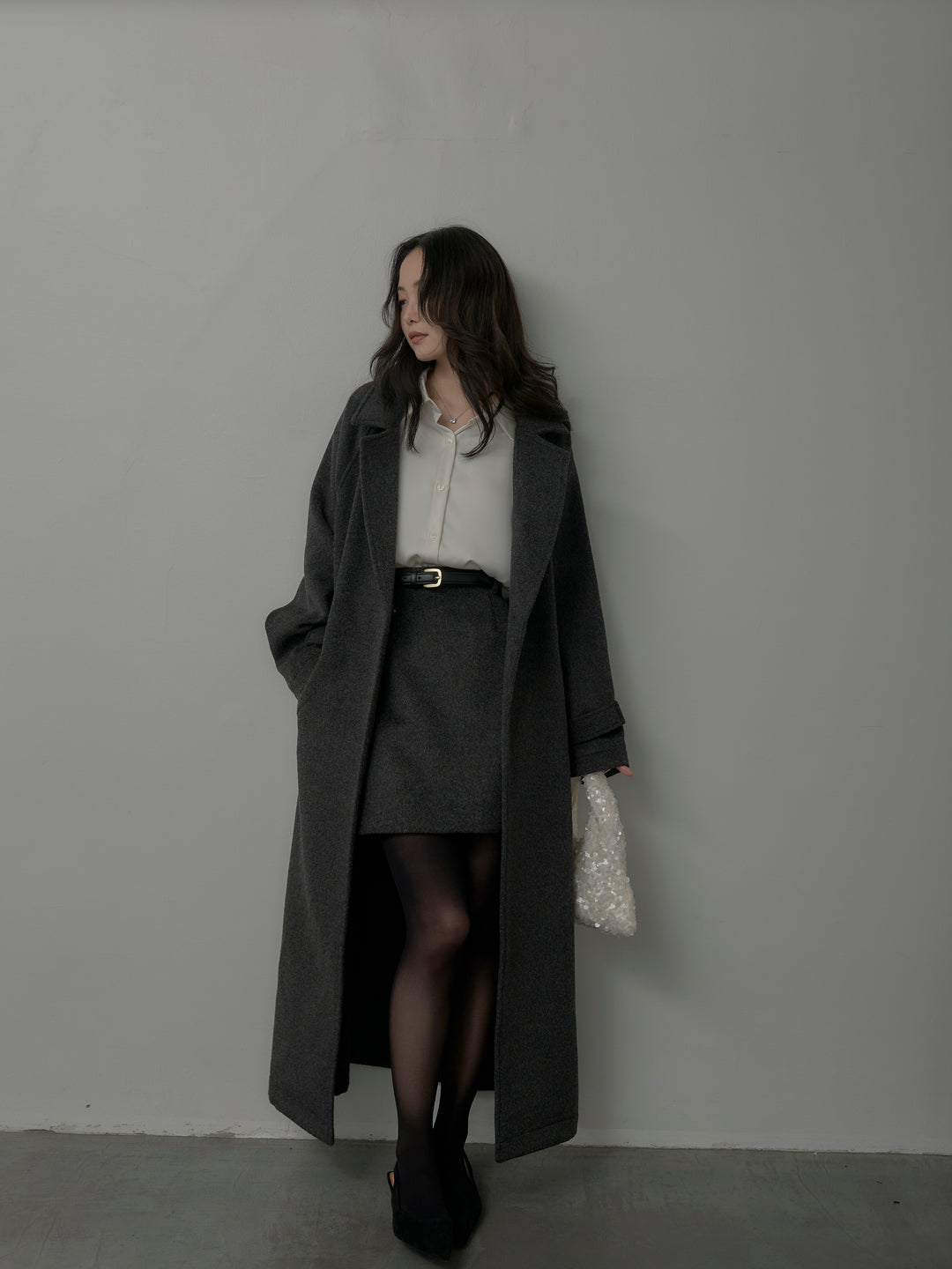 【Essential】ソフトウールリバートレンチコート