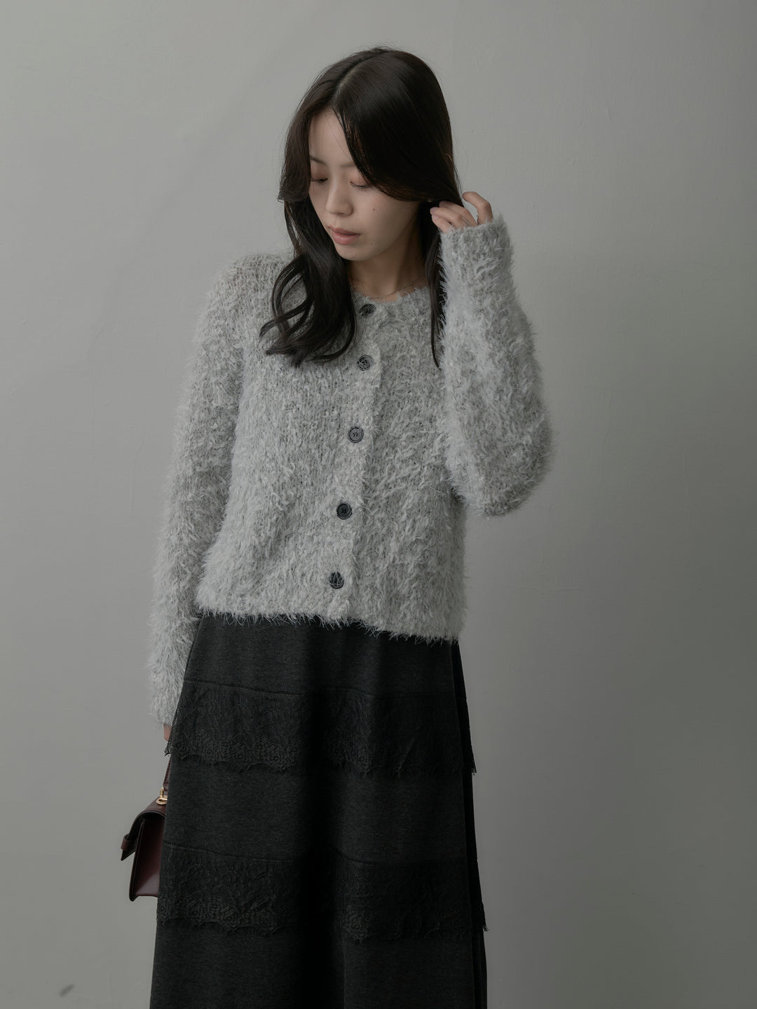 レースデザインフレアスカート