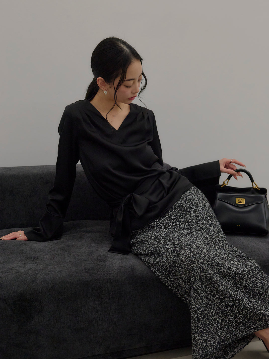 ツイード風MIXスラブスカート