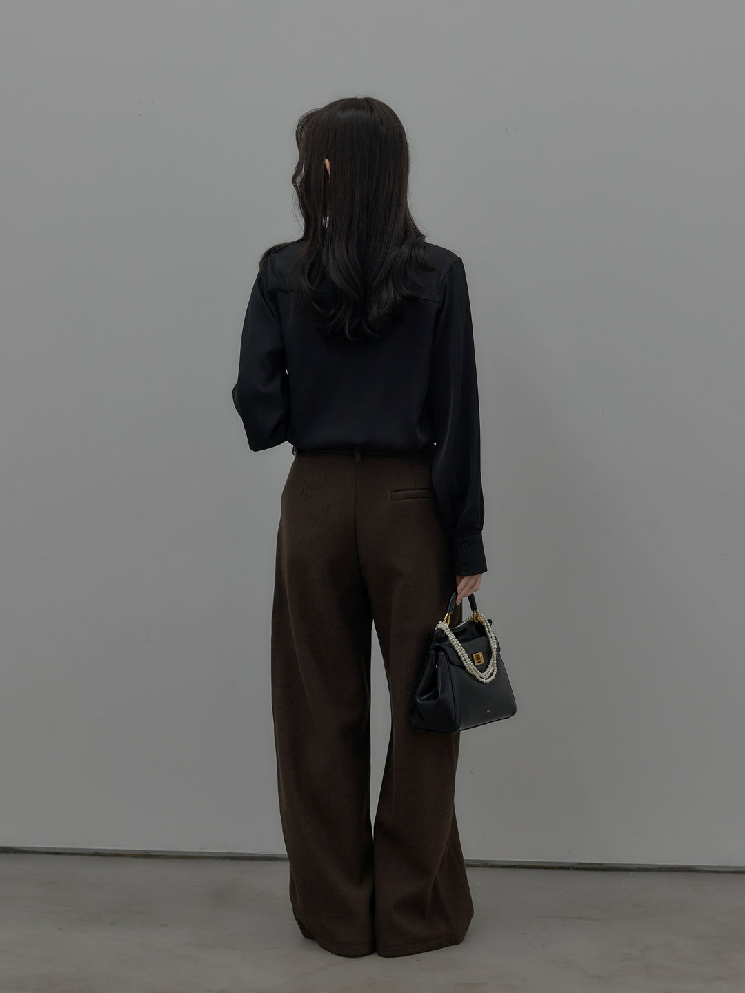 裏起毛デザインワイドパンツ