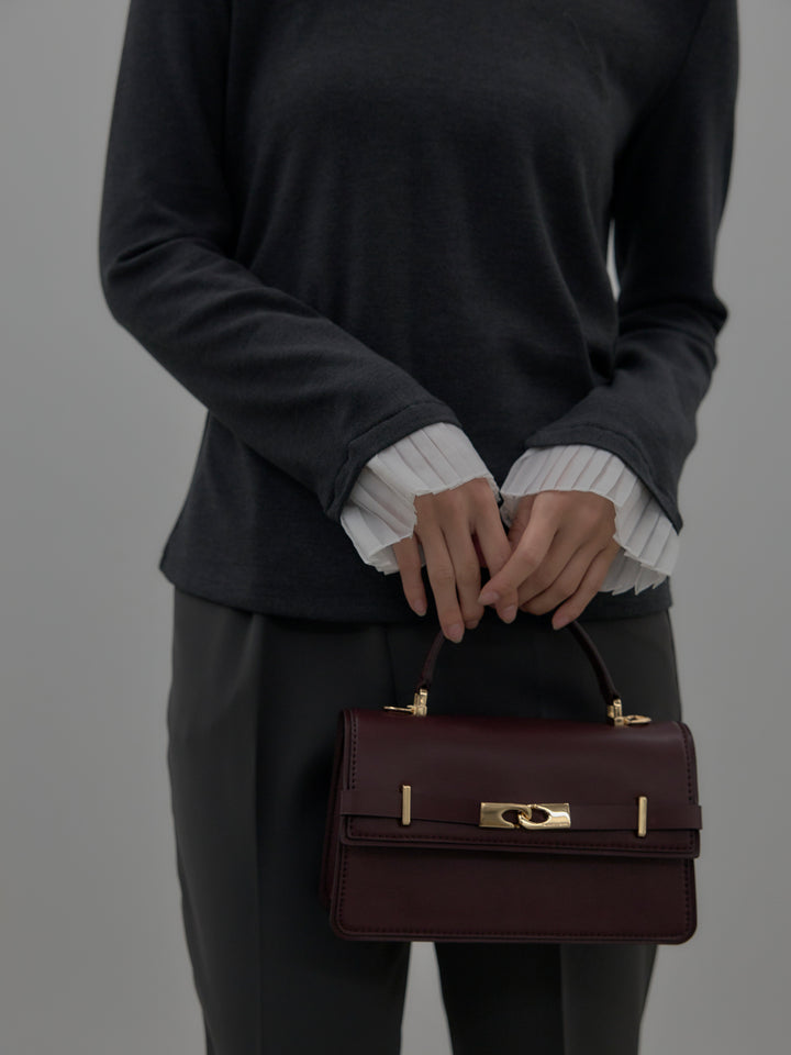 【SET】バイカラーデザインカフスストレッチトップス+ベーシックテーパードパンツ(2set)