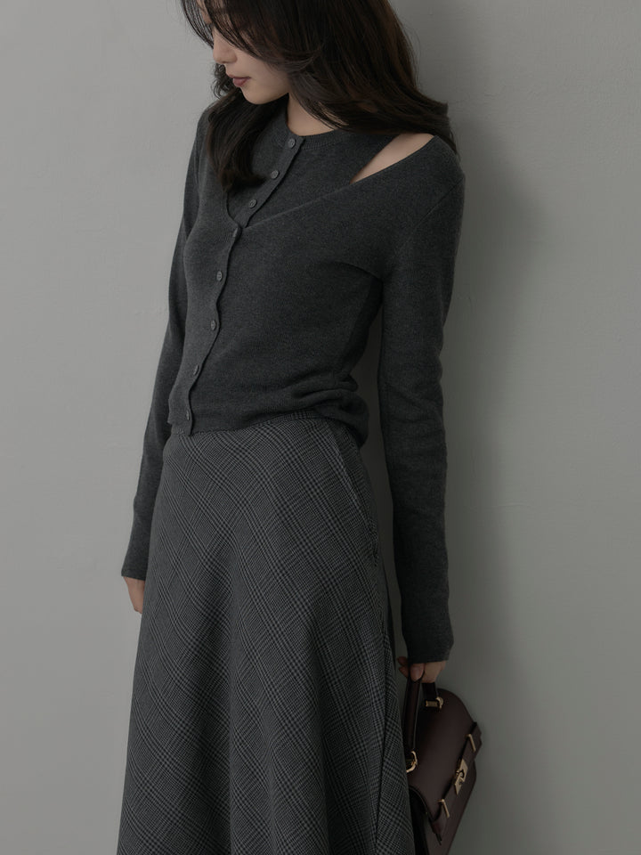 [予約]チェックフレアスカート