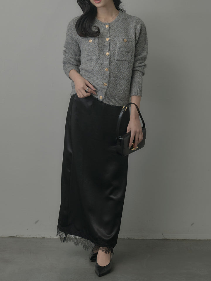 MIXニットゴールドボタンニットカーディガン