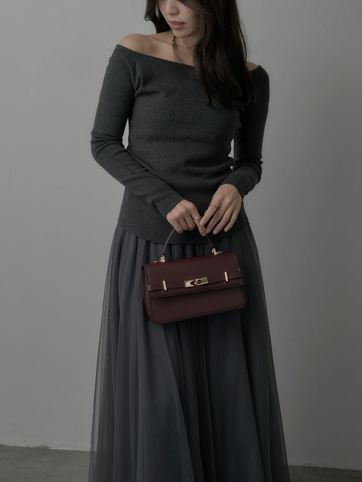 【SET】2wayリブニットポンチョトップス+ボリュームチュールスカート(2set)