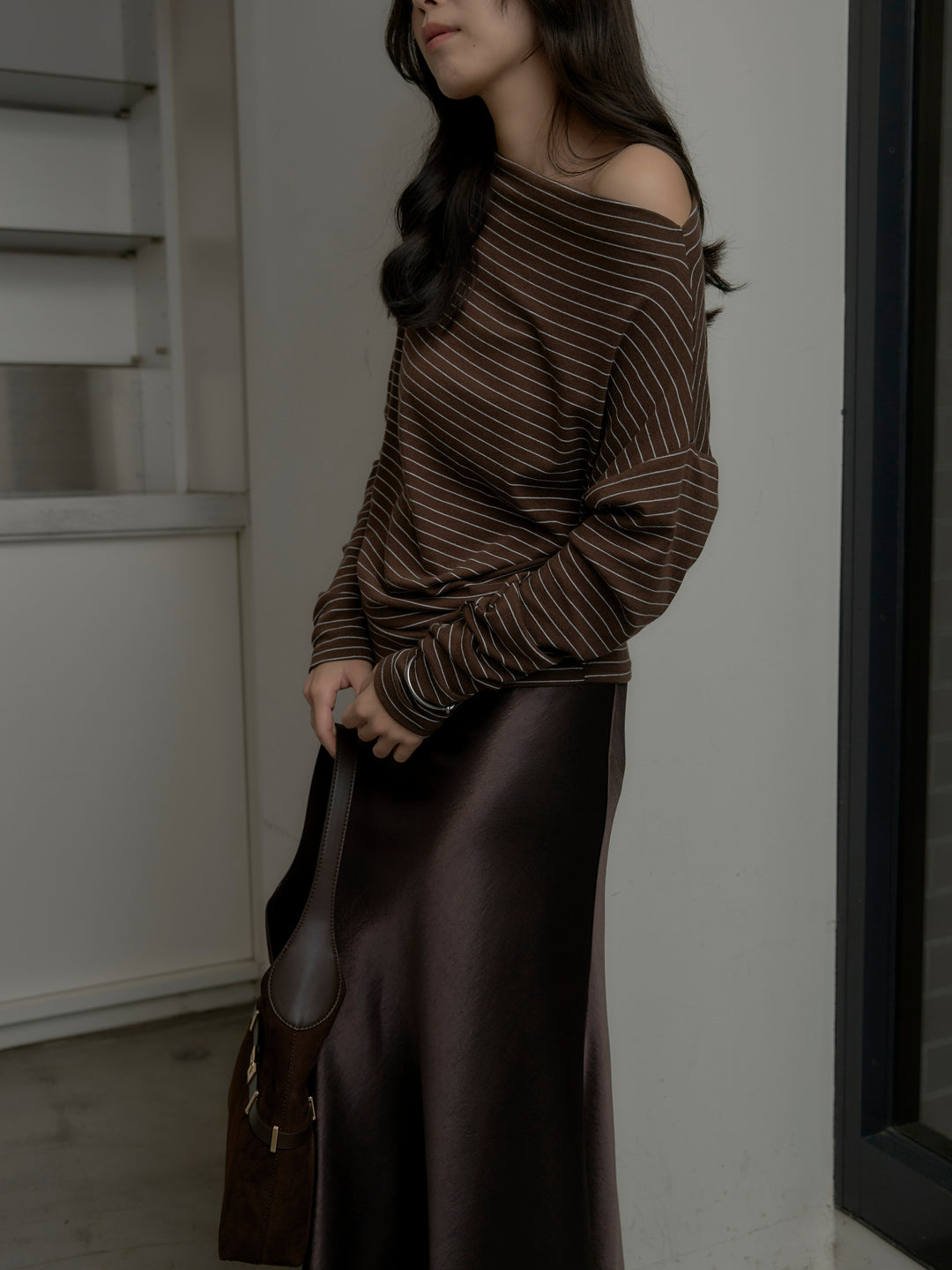 2wayショルダーボーダートップス