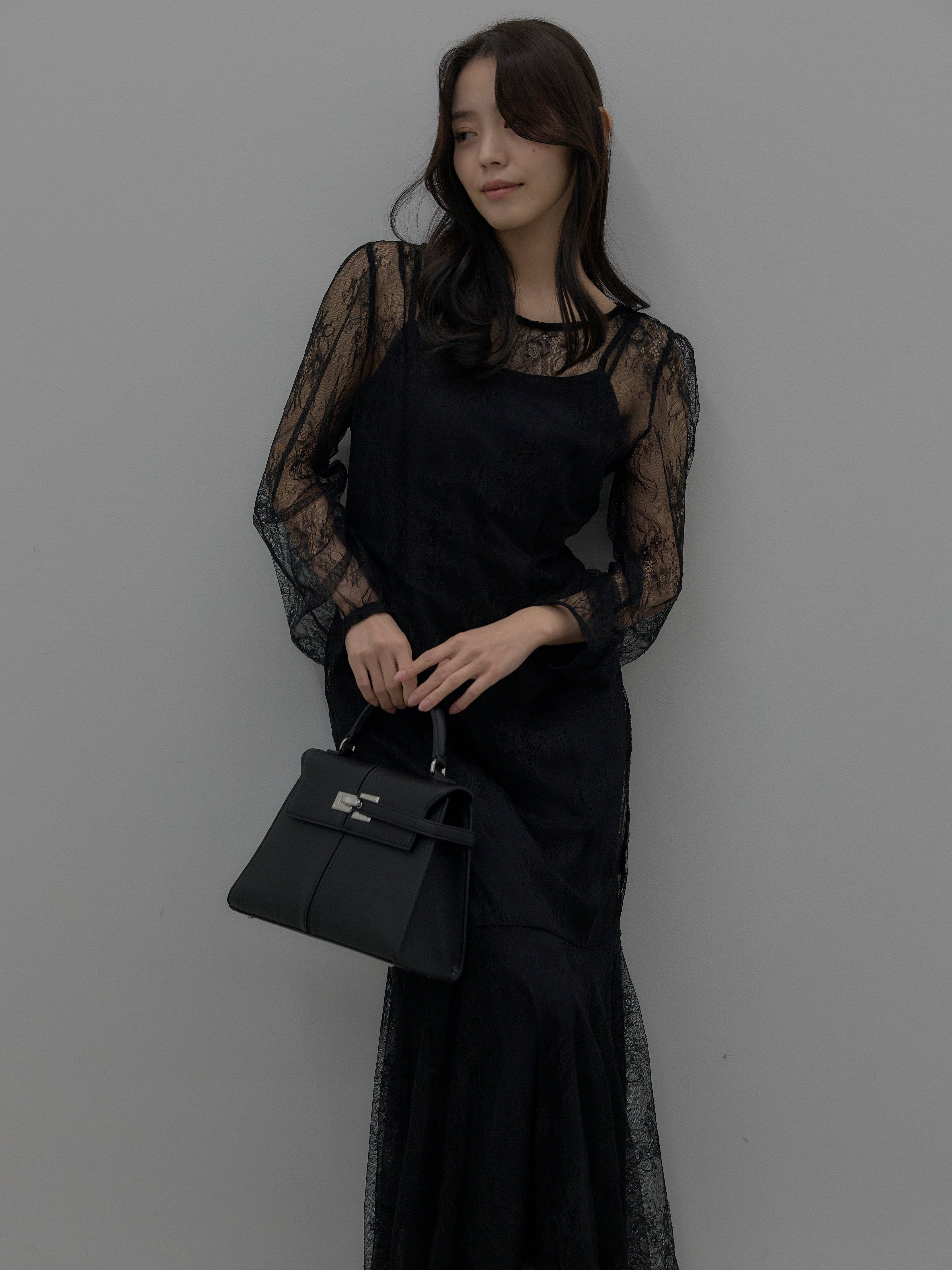 【nairo】レディシルエットレースドレス(ブラック) Sサイズ essential】レディシルエットレースドレス – nairo