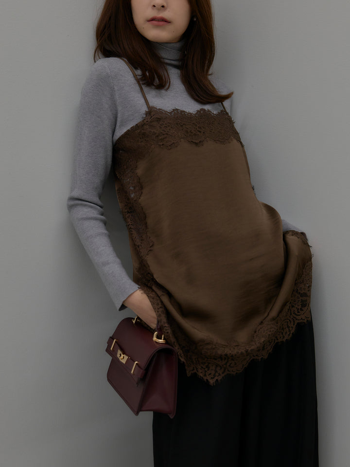 レースサテンキャミソール