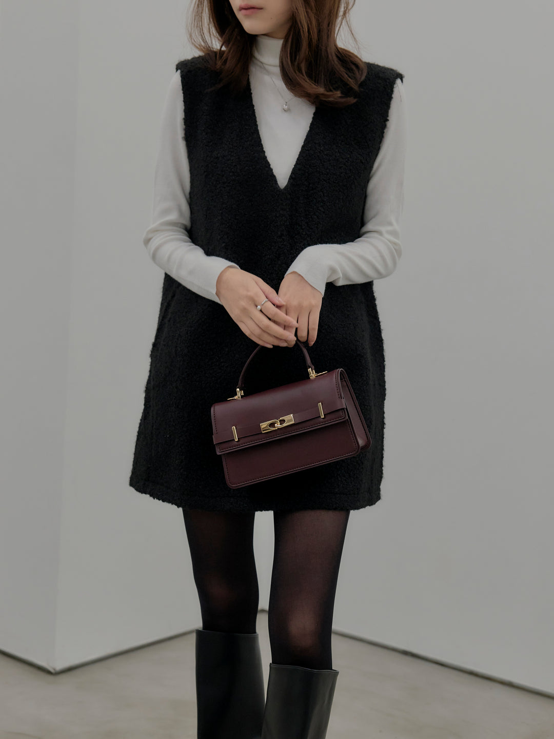 ブークレVネックミニワンピース