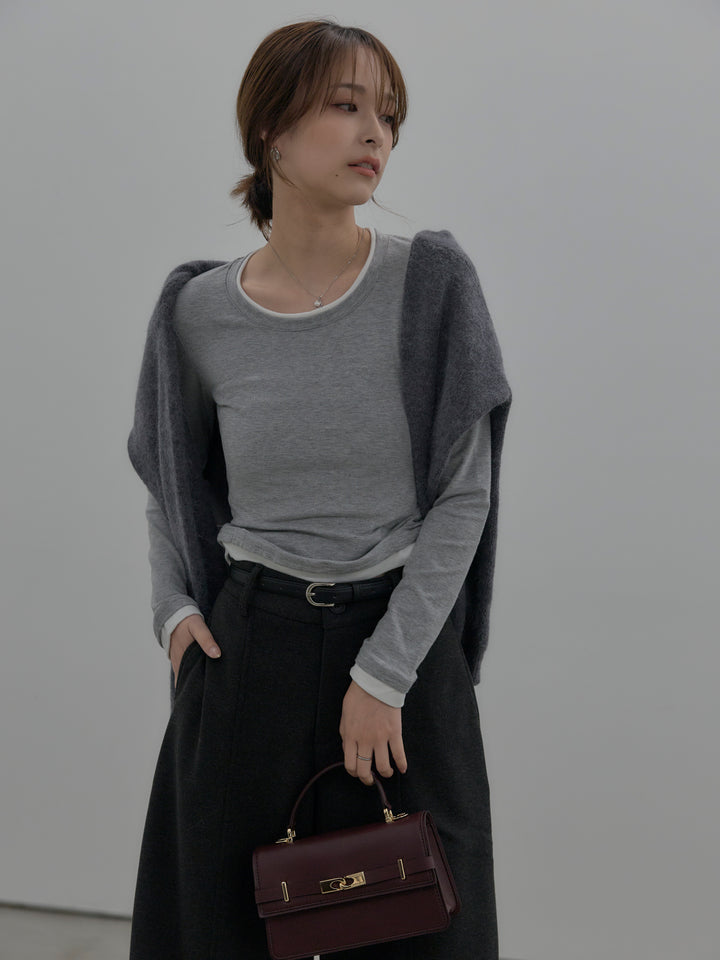 バイカラーレイヤードカットソー