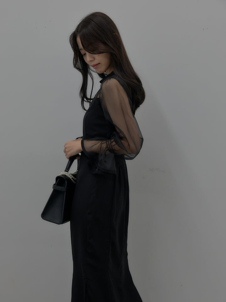 【essential】スタンドカラーマーメイドドレス